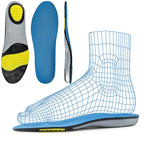 Mayamang Flat Feet Sport Insoles Sneaker Inserts Neutral Arch Support Sports Running Shoes Insoles Orthotic for Football Basketball Baseball (XXXL=12in=US 15-16.5 Women/13-14.5 Men)