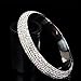 Silver White Stainless Steel Crystal Bangle Bracelet - Size 2-10/16 Large - Paved with Crystal