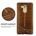 Mate 8 Case, Pierre Cardin Premium Genuine Cow Leather Cases New Slim Hard Back Cover Protective Skin for Huawei Mate 8 6 Inch, Brown