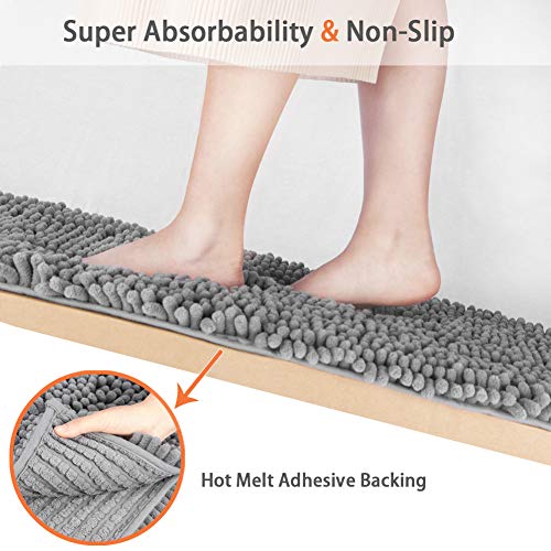 image for SALLOUS Bathroom Rugs, Non-Slip Bath Mats Set, 2pcs Soft Shaggy Microf