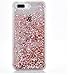 SUPVIN Bling Glitter Sparkle Shiny Liquid Phone Case for Girls Women Floating Bumper Cute Case with Rhinestone Diamond [TPU+PC] Compatible for iPhone 7 Plus/iPhone 8 Plus(Pink)