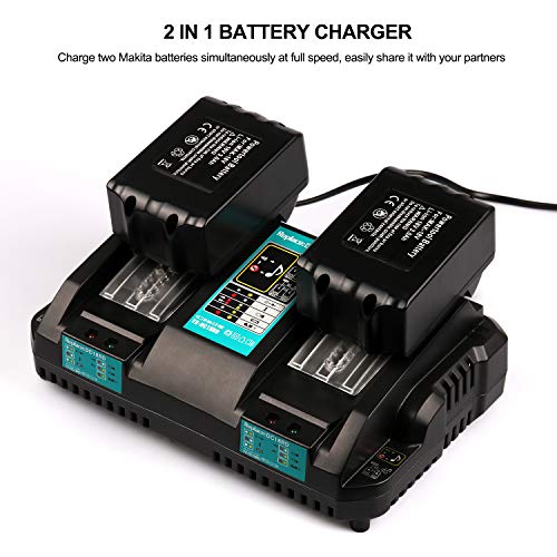 Kit 2 Batteries 18V 5,5Ah + Chargeur Pour Outils Makita - Remplacement BL1860B, BL1850B, Etc.