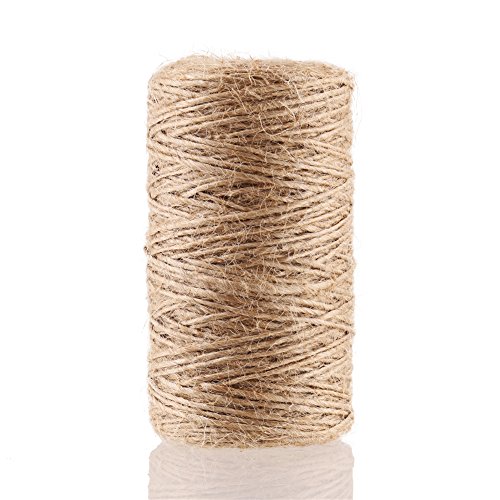 LOKIPA 328 Feet Natural Jute Twine for Arts and Crafts Jute Rope Christmas Gift Packing String for Gardening String Natural Rustic String Gift wrap Twine