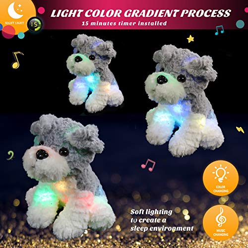 SpecialYou 10'' Musical Light up Puppy Dog Stuffed Animals LED Singing