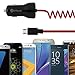 BitTrendx, Fast Adaptive Smart IQ+ Car Charger With Tangle-Free Coiled Micro USB Cable for Samsung Galaxy S7 S6 S5 S4 S3 J7 Prime Google Nexus 5 7 and Additional USB Port (Black)
