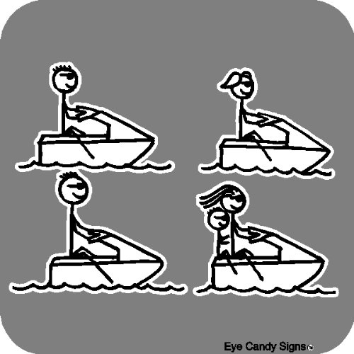 Jet Ski Family Stick People Car Decals Stickers Graphics