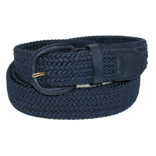 Ctm® mens elastic braided belt with covered buckle (bi…
