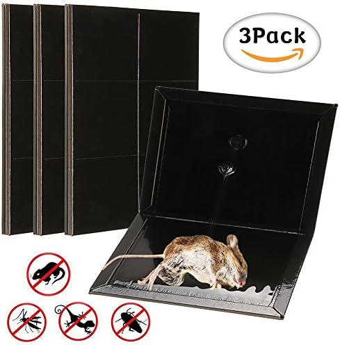 Mouse trap, HLWSUPER Mouse Glue Boards Mouse Glue Traps Mouse Traps Sticky Boards Mouse Catcher Mice Professional Strength Glue Insect Snake Trapper Lizard Rodent-3 Packs