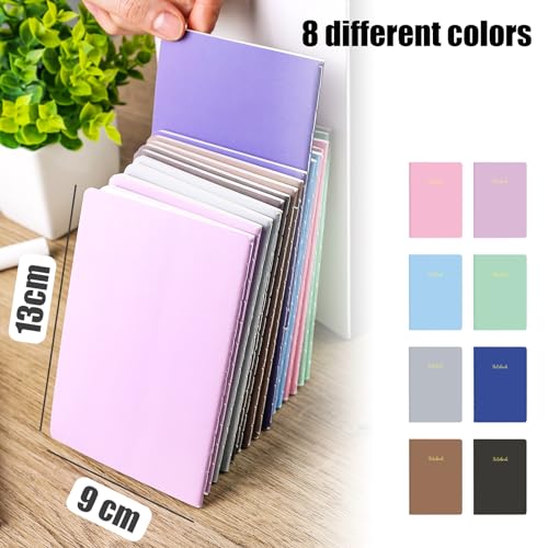 Koogel 32PCS Mini Lined Notebooks, Small Pocket Notebooks 9 x 13cm Colourful Notepads Journals 8 Colours for Students Traveler School Supplies