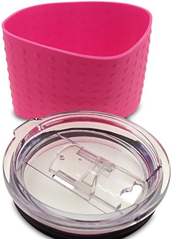 Gift set sleeve and Lid with Slider for 20oz Yeti Rambler, RTIC Tumblers - Works Great with Straws