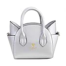 JHVYF Women's Fashion Top Handle Cute Cat Cross Body Shoulder Bags Girls Silver Handbag