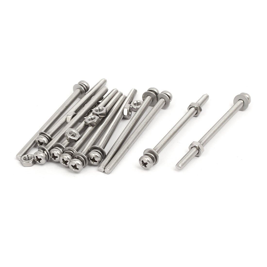 TOP-VIGOR 12Pcs Cross Pan Head Machine Screws, M3x50mm Phillips Round Head Screws Bolts for Machinery, Furniture, Car, Motorcycle Repair, Electronic Products, Ship Assembly, and DIY