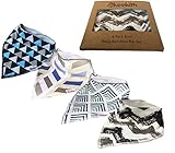 FLASH SALE Baby Bandana Drool Bibs 4 Pack by Akeekah Gift Set for Boys Soft & Super Absorbent Organic Cotton with Three Snaps