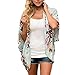 Mikey Store Kimono Cardigans Floral Loose Half Sleeve Shawl Chiffon Casual Cardigan