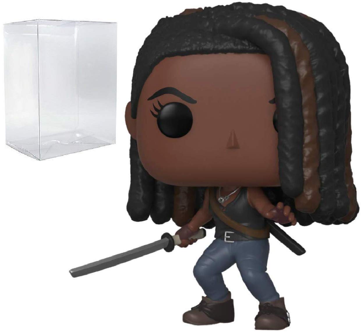 POP The Walking Dead - Michonne Funko Pop! Vinyl Figure (Bundled with Compatible Pop Box Protector Case), Multicolor, 3.75 inches