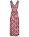OUGES Women's V-Neck Pattern Pocket Maxi Long Dress(Floral-10,M)