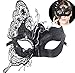 Masquerade Mask Venetian Butterfly Shiny Metal Mardi Gras Mask Multicolor (One size, Black)