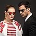 Dollger Classic Semi-Rimless Frame Retro Brand Polarized Sunglasses for Men and Women UV 400 Protection, Black Lens+black Frame, One Size