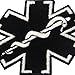 EmbTao Glow in Dark ACU EMS EMT Medic Paramedic Star of Life Morale Tactical Embroidered Applique Iron On/Sew On Patch - Black & White