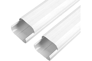 LyPrem 4inch Straight Line Cover Decorative PVC Line Set Cover Kit Parts Accessories for Ductless Mini Split Air Conditioners（Straight Duct,2Pack）