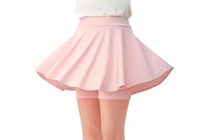 Comfyouth Girls Skirts Casual Mini Flare Pleated Skirt with Shorts High Waisted Skater Skirt A Line Skorts