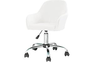 OTRIEK Velvet Swivel Armrest Curved Back Cover, Home Office Desk Chair Covers, Stretch Wingback Dining Chair Cover Protector, for Vanity Living Room,O,1pack