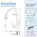 Comllen Best Antique Single Handle Solid Brass Pull Out Sprayer Oil Rubbed Bronze Kitchen Faucet, Tall Bronze Kitchen Sink Faucet Without Deck Plate