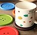 Drhob 3pcs Silicone Coffee Placemat Button Coaster Cup Mug Glass Beverage Holder Pad Mat （multicolor random）
