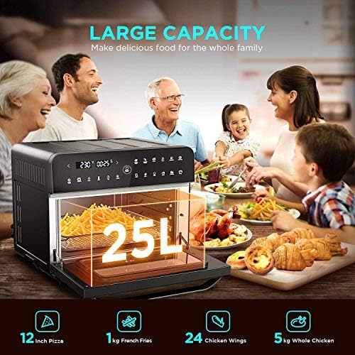 CalmDo 25L Air Fryer, 1800W Mini Oven Digital Multi Air Cooker with 12