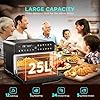 CalmDo 25L Air Fryer, 1800W Mini Oven Digital Multi Air Cooker with 12 Cooking Presets, Convection Oven with Dehydrator and 5 Accessories, Recipe Book Included