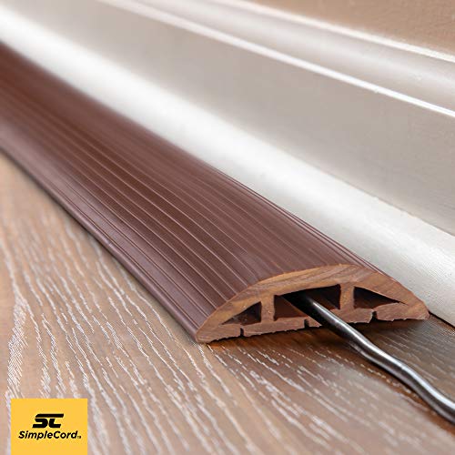 Floor Cord Protector Covers Cables, Cords, or Wires 3 Channel for Sidewalks or Walkways, for