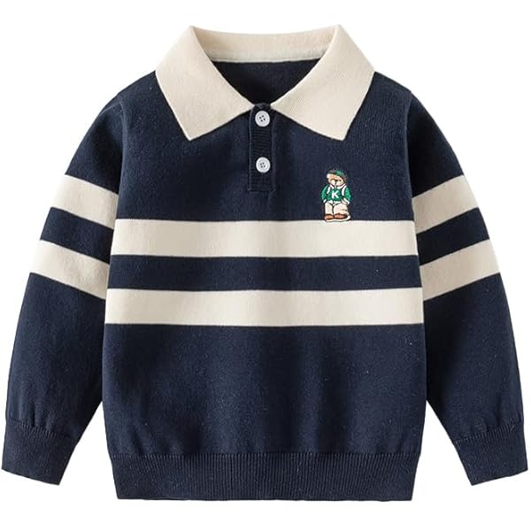 Amazon.com: Toddler Boys Polo Collar Cartoon Embroidery Sweater