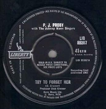 P J Proby Try To Forget Her B W There Stands The One By P J Proby 45 Rpm Amazon Com Music