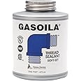 Gasoila Soft-Set Pipe Thread Sealant – Non-Hardening Paste for Metal & Plastic, 1 Pint with Brush Cap – Reliable Leak Prevention, Drip-Resistant, Temp Range -100 to 600°F, Made in USA