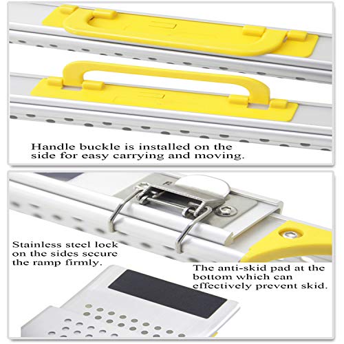 Aluminium Premium Teleskoprampe Teleskopschiene Rollstuhlrampe Auffahrschiene Schwellenrampe - bis 213,3 cm (MR10719-7) – Bild 4