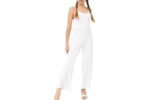 B&GCozy Girls Casual Loose Sleeveless Stretchy Wide Leg Pants, Jumpsuit Rompers for Girls