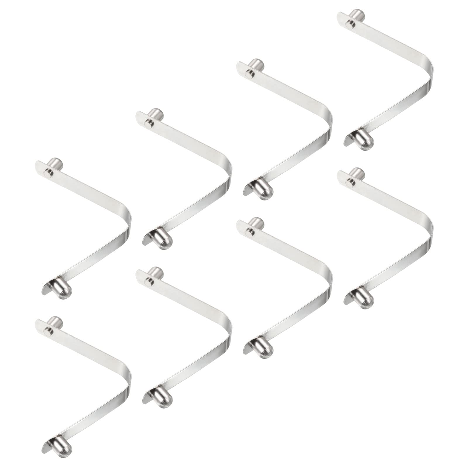 PATIKIL 9x7.3mm Kayak Paddle Snaps, 8 Pack Pole Push Button Spring Clips Steel Solid Button Locking Tube Double Pins for Camping Awning Tent Pole