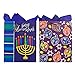 Set of Hanukkah Gift Bags and Tissue Paper (6 Bags + Tissue, Blue Dreidel)