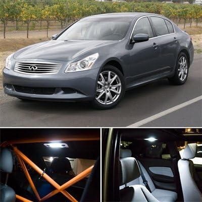7-Pieces Infiniti G37 Interior Package LED Lights Kit 6000K SMD WHITE 2007-2012