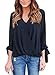 Dokotoo Womens Summer Loose Ladies Silk Short Sleeve Blouse and Shirts Black Small