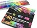 Glitter Gel Pens by Doodle Art Pro-40 Professional Glitter Neon Coloring Pens Set-25% More Ink-Unique Glitter Markers-Perfect for Adult Coloring Books