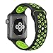 Apple Watch Nike+ Sport Band,Gersymi Tech Soft Silicone Sport Replacement Strap band with Adjustable Buckle and Quick Release for 2016 New Apple Series 2 Sport Watch iWatch 42mm(Black+green, Large)