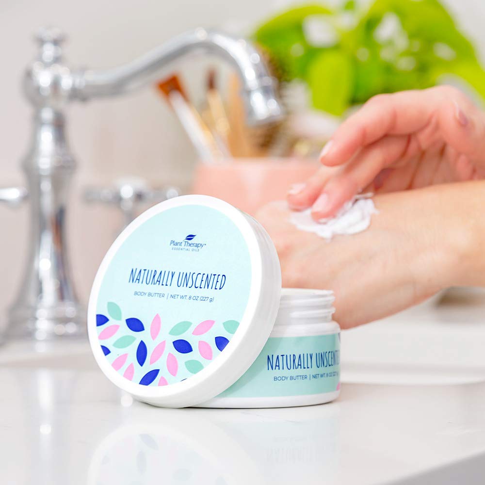 Plant Therapy Naturally Unscented Whipped Shea Body Butter 8 oz 100% Vegan, Gentle and Hydrating Base : Beauty