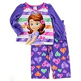 Sofia the First Girls Poly Pajamas (2T, Hearts Purple)