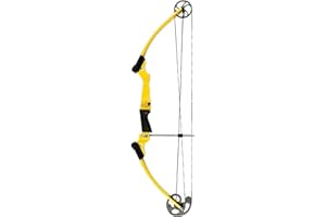 Genesis Original Lightweight Left Handed Archery Compound Bow w/ Adjustable Aluminum Riser, Cam Draw Weight, & Draw Length for Kids and Adults, Yellow