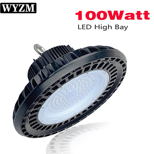 100W UFO High Bay LED Shop Lighting,12500LM Works from 110V to 277V,350W-400W HPS or MH Bulbs Equivalent,Great LED High Bay Lights for Garage Commercial Shopping Mall