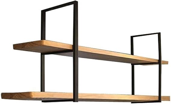 100/120/150 cm Estantes flotantes Colgantes de Techo de Metal y Madera