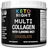 Chocolate Keto Multi Collagen Protein Powder + MCT Oil Powder. 10,000mg Grassfed Collagen Peptides + 5000mg MCT Oil Powders. 2:1 Perfect Ratio. Zero Carb for Ketogenic Diet