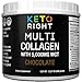 Chocolate Keto Multi Collagen Protein Powder + MCT Oil Powder. 10,000mg Grassfed Collagen Peptides + 5000mg MCT Oil Powders. 2:1 Perfect Ratio. Zero Carb for Ketogenic Diet primary