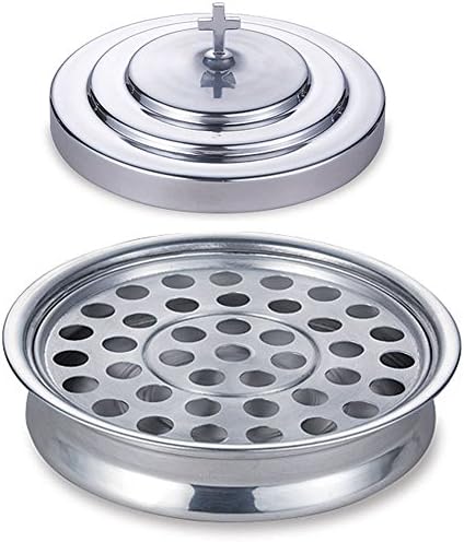 Sudbury Brass Silver Tone Aluminum Communion Tray and Cover